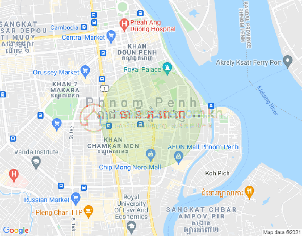 แผนที่ โตนเลบาสัก, จัมการมอน, พนมเปญ
