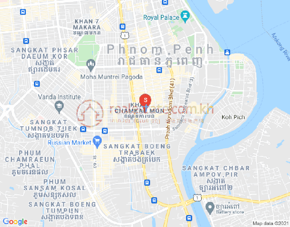 万景岗2分区（BKK2), 波哥堪, 金边地图