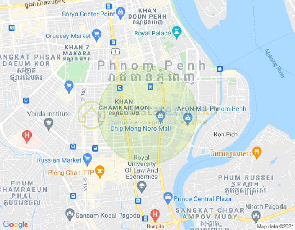 万景岗1分区（BKK1), 波哥堪, 金边地图
