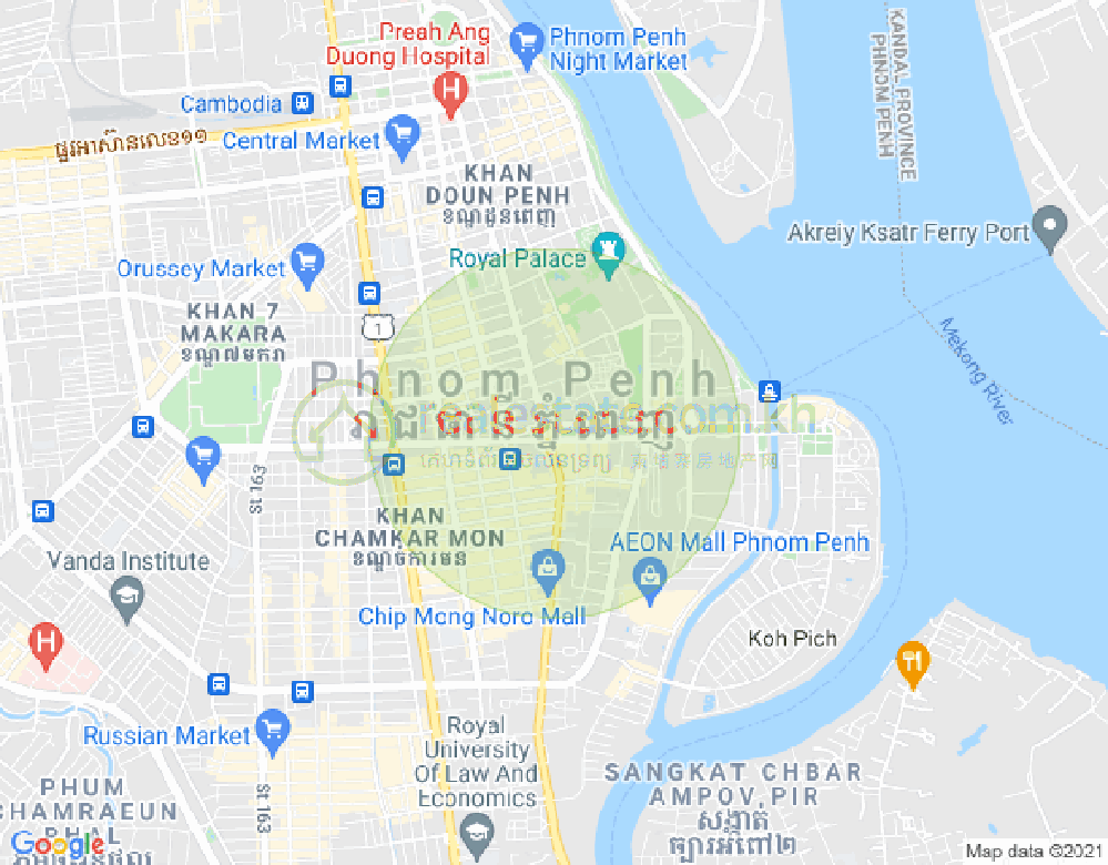 แผนที่ Dabest Properties, BKK 1, บึงเกงกอง, พนมเปญ