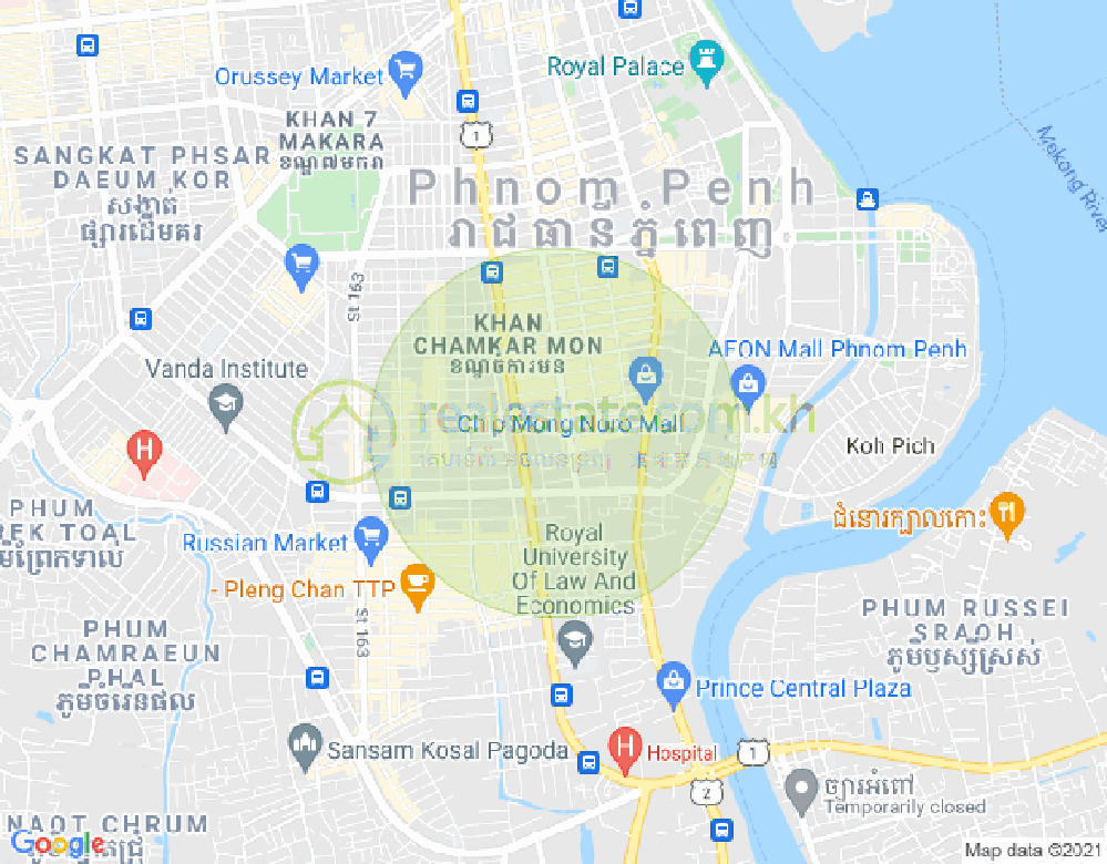 Map of BKK 2, Boeng Keng Kang, Phnom Penh