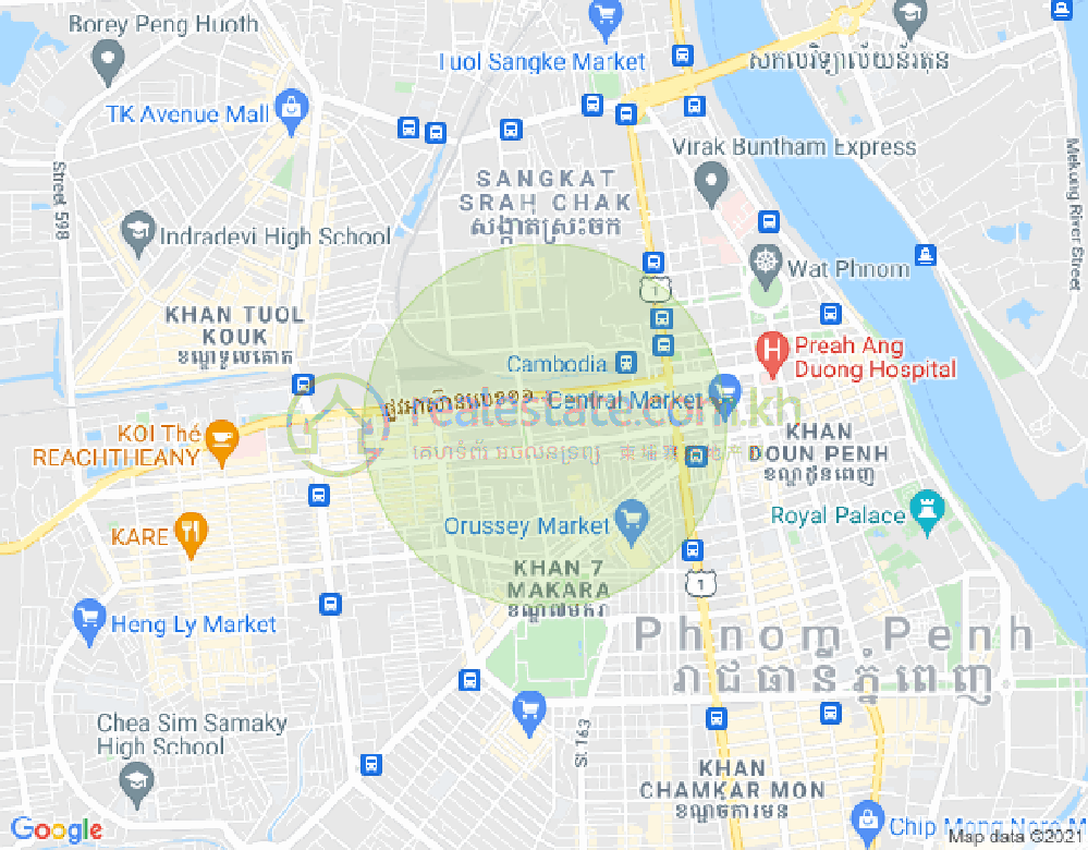 Mapa: Mittapheap, 7 Makara, Phnom Penh