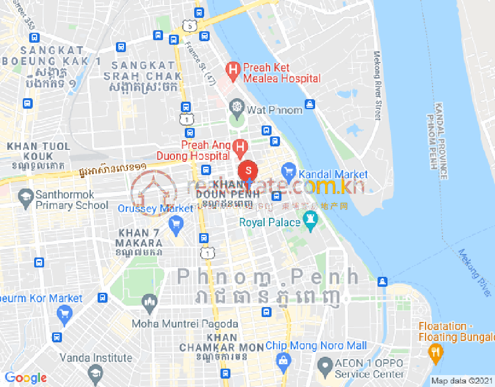 Mapa: Daun Penh, Phnom Penh