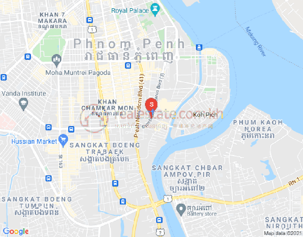 BKK 1, ボンケンコン, プノンペンの地図