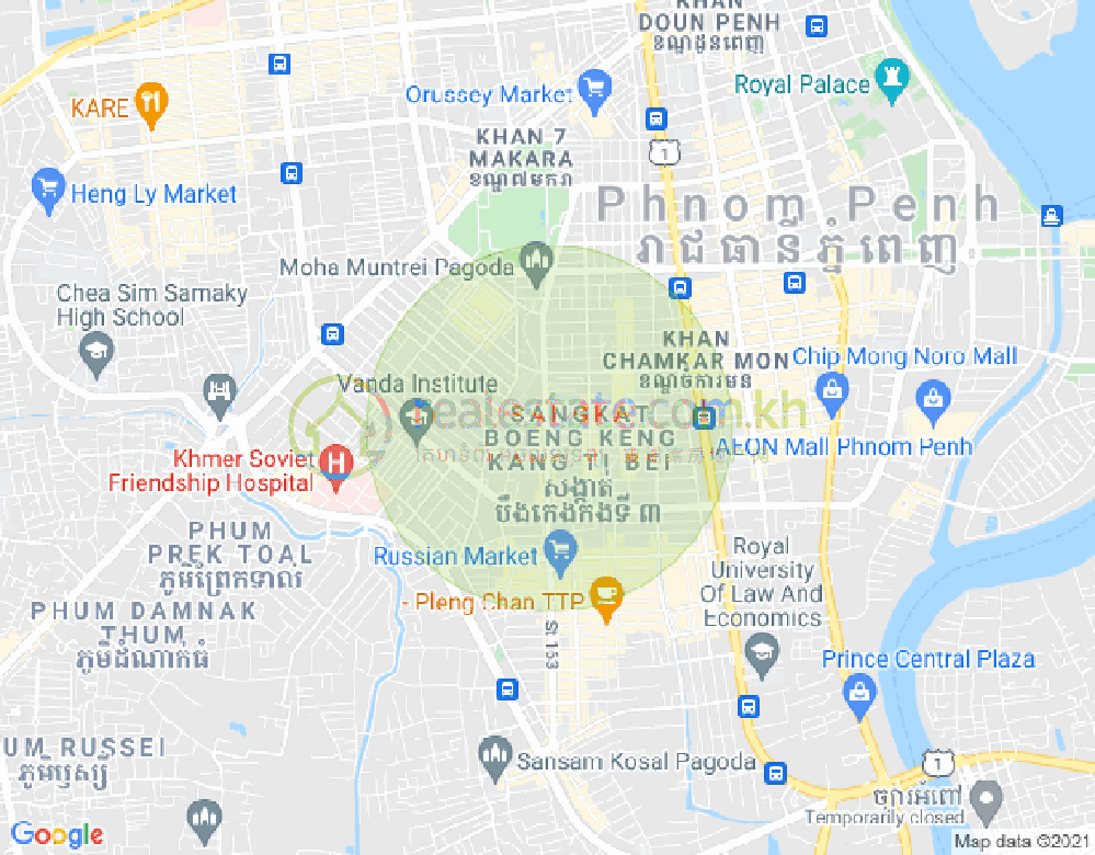 Mapa: BKK 1, Boeng Keng Kang, Phnom Penh