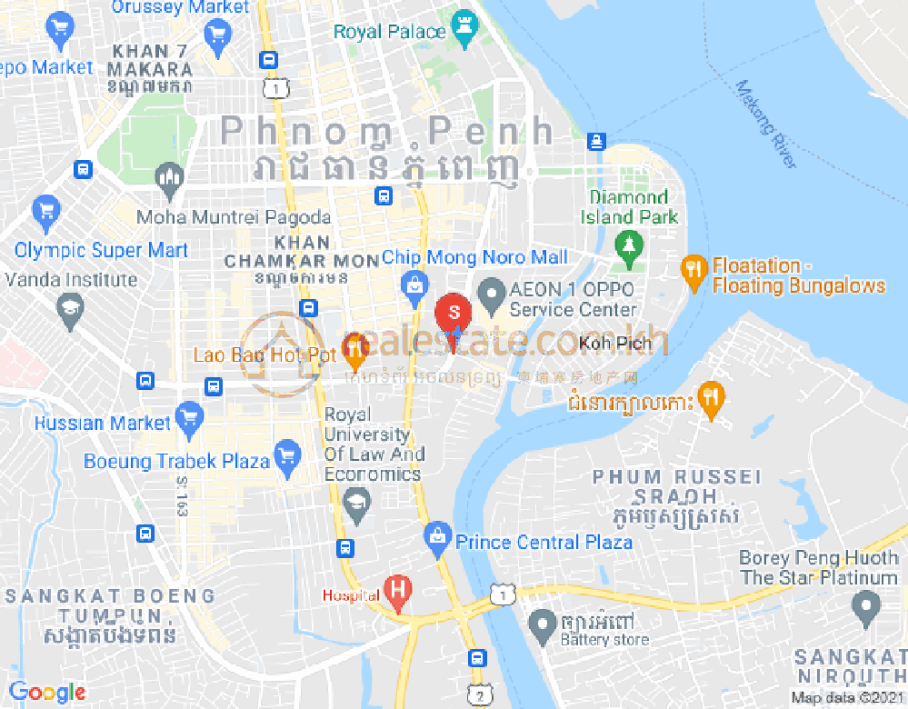 沙南哥分区, 占卡蒙, 金边地图