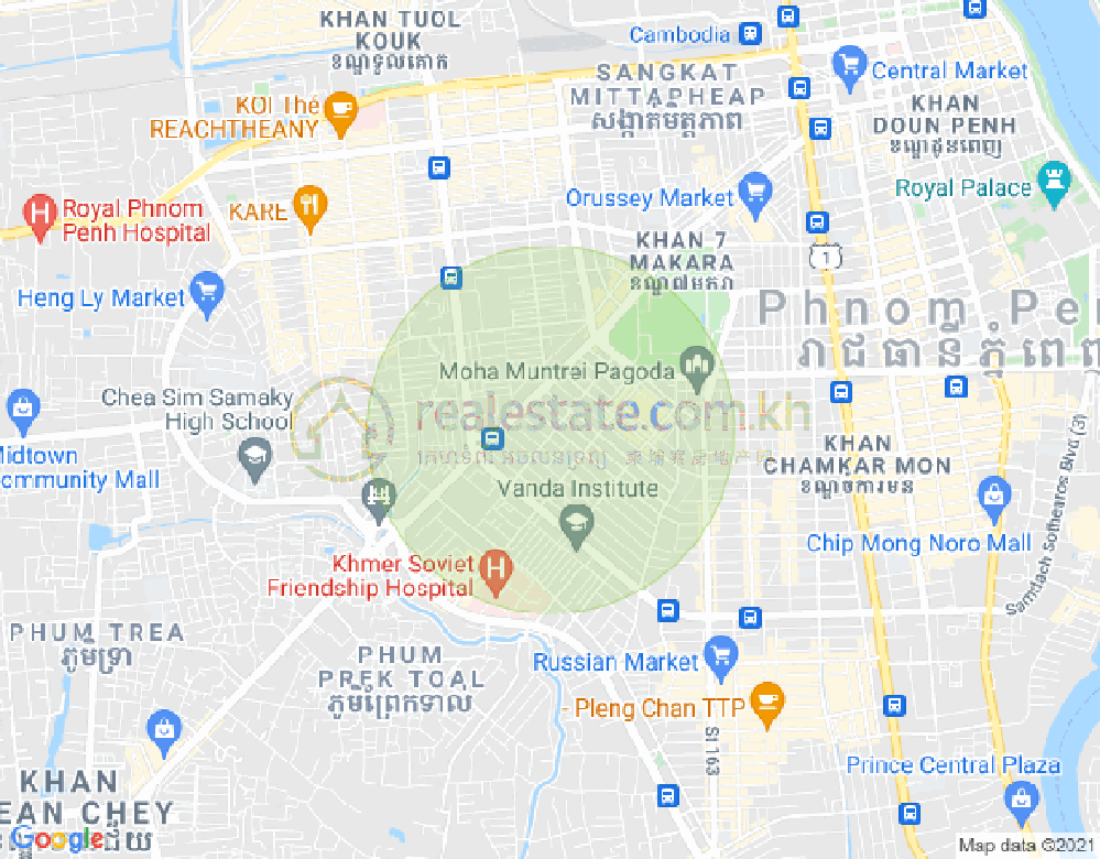 Mapa: BKK 2, Boeng Keng Kang, Phnom Penh