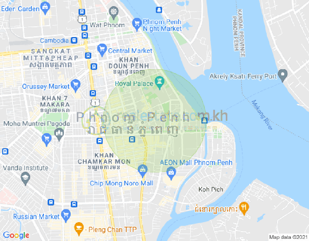 ផែនទី ចតុមុខ, ដូនពេញ, ភ្នំពេញ