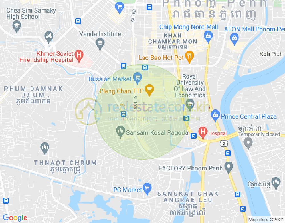 BKK 1, ボンケンコン, プノンペンの地図