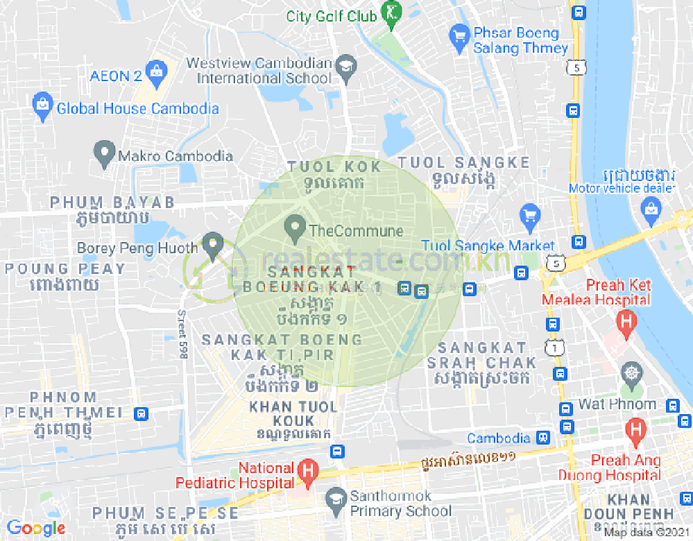 Mapa: Properties  Dabest, Boeung Kak 1, Toul Kork, Phnom Penh
