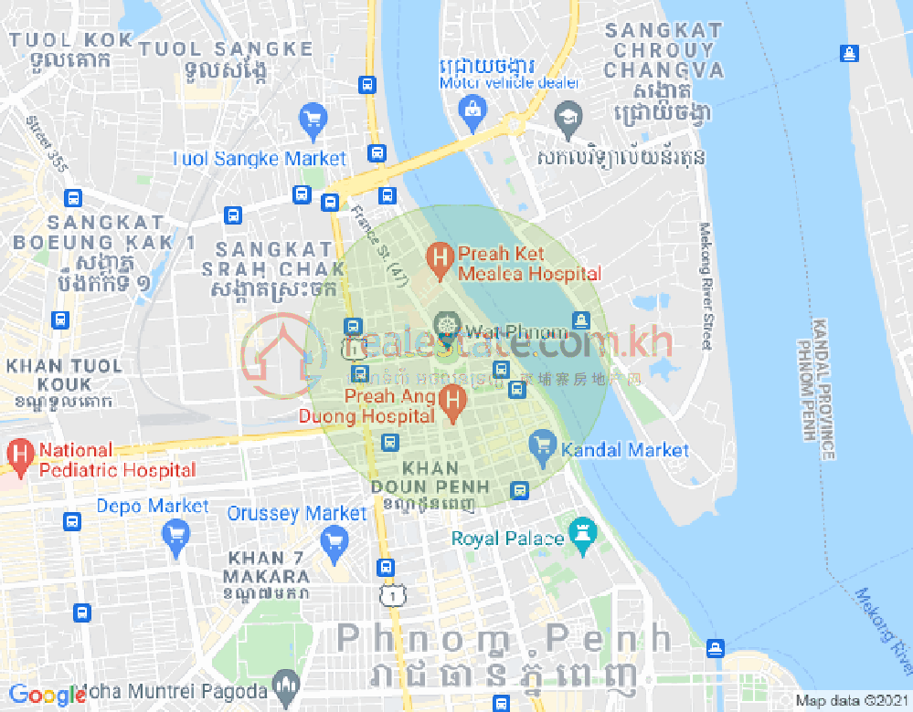 Mapa: PROPERTIES DABEST, Toul Tum Poung 1, Chamkarmon, Phnom Penh