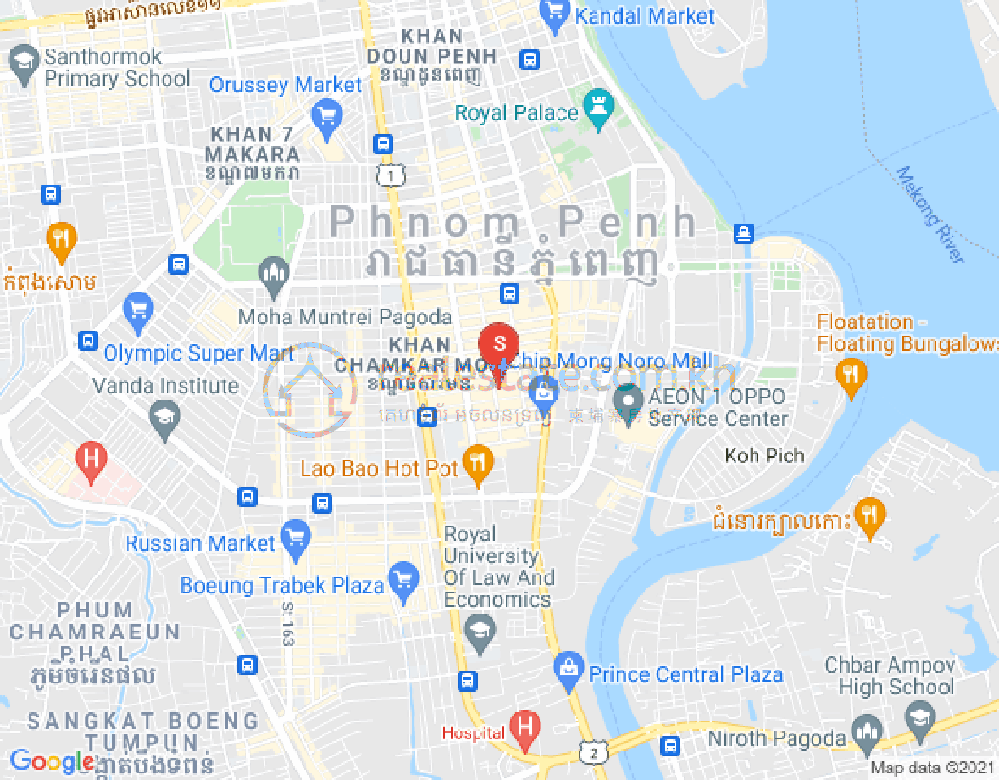 万景岗1分区（BKK1), 波哥堪, 金边地图