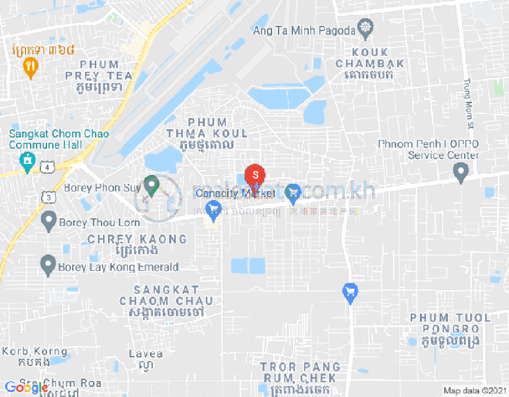 แผนที่ จอมเจา, โปร์แซนเจย, พนมเปญ