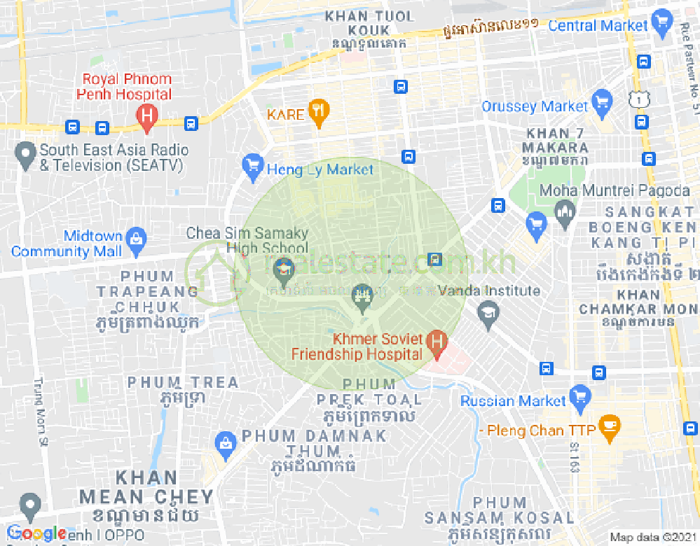 Carte de Boeung Salang, Toul Kork, Phnom Penh