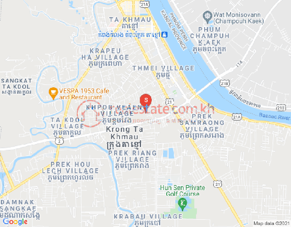 Mapa: Kampong Samnanh, Ta Khmau, Kandal