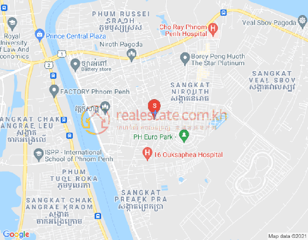 Mapa: Nirouth, Chbar Ampov, Phnom Penh