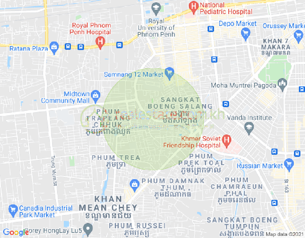 Mapa: Tuek Thla, Sen Sok, Phnom Penh