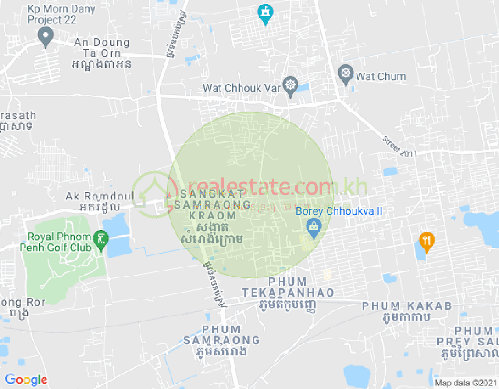 Carte de Samraong Kraom, Por Sen Chey, Phnom Penh