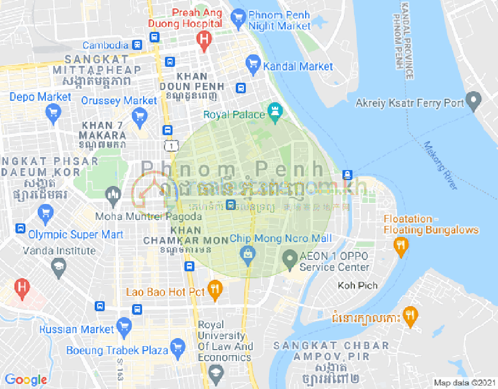 Map of Properties Dabest, Toul Tum Poung 1, Chamkarmon, Phnom Penh