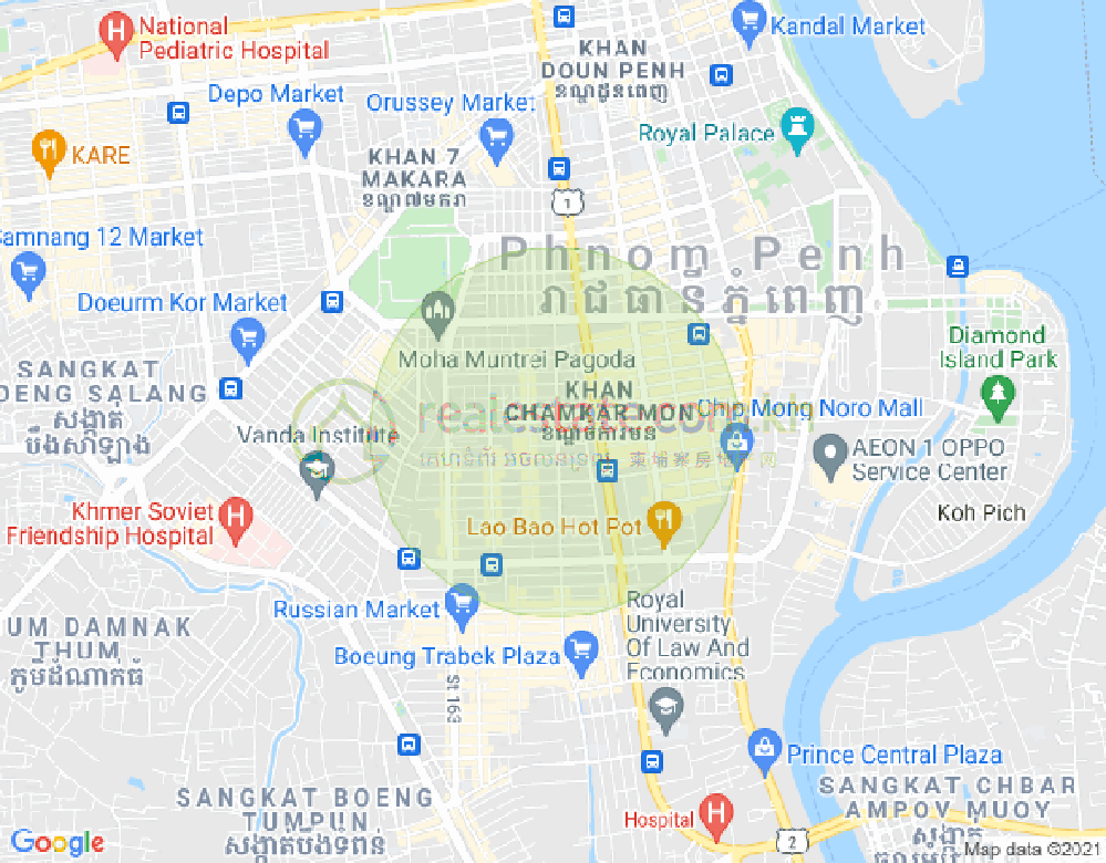 Map of BKK 3, Boeng Keng Kang, Phnom Penh
