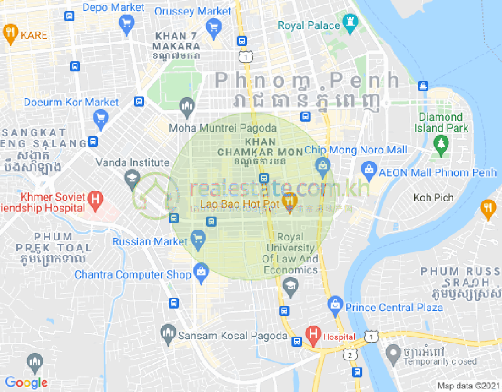 Map of BKK 3, Boeng Keng Kang, Phnom Penh