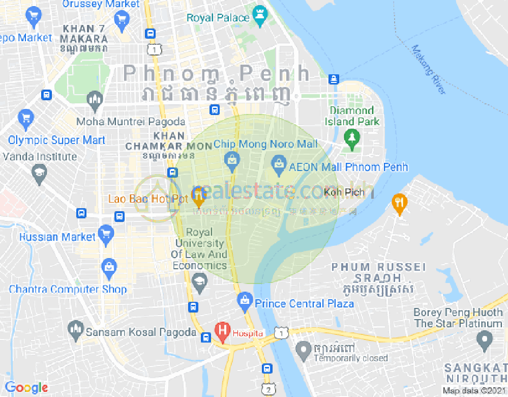 百色河分区, 占卡蒙, 金边地图