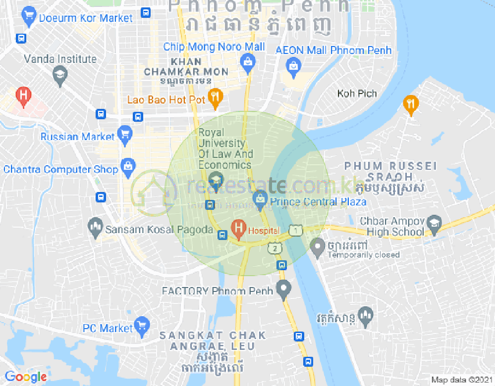 Карта Тонле Бассак, Чамкармон, Пномпень