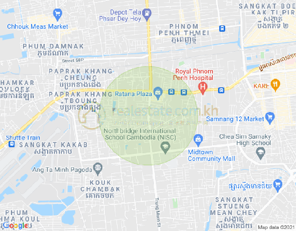 ផែនទី ទឹកថ្លា, សែនសុខ, ភ្នំពេញ