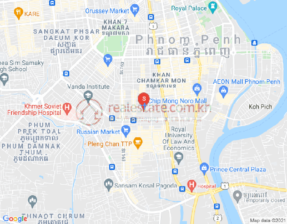 万景岗3分区（BKK3), 波哥堪, 金边地图