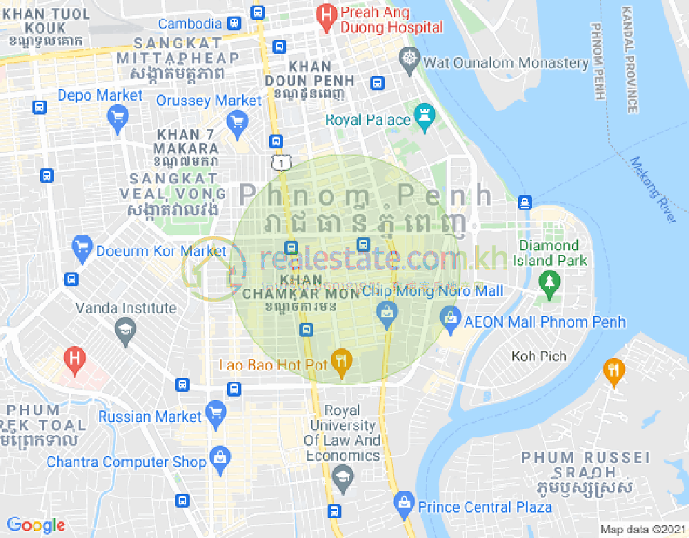 万景岗1分区（BKK1), 波哥堪, 金边地图