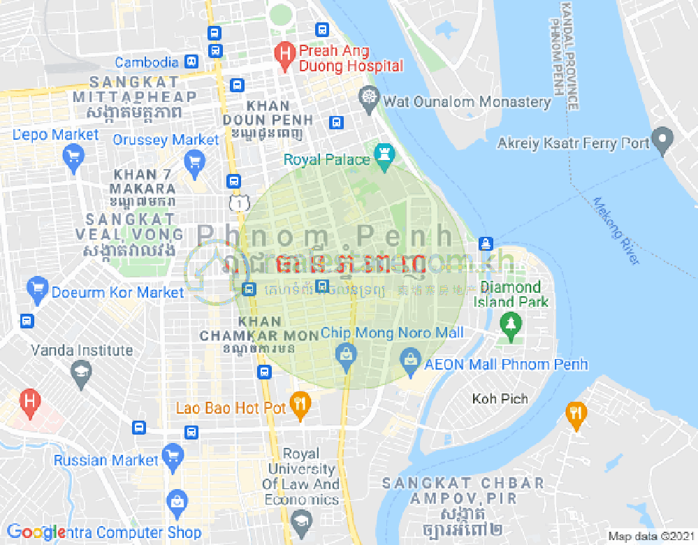 Dabest Properties, 万景岗1分区（BKK1), 波哥堪, 金边地图