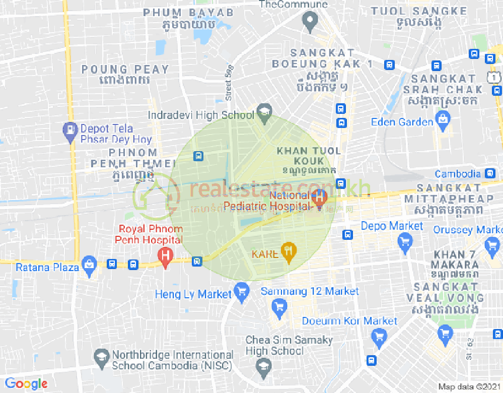 Map of Boeung Kak 2, Toul Kork, Phnom Penh