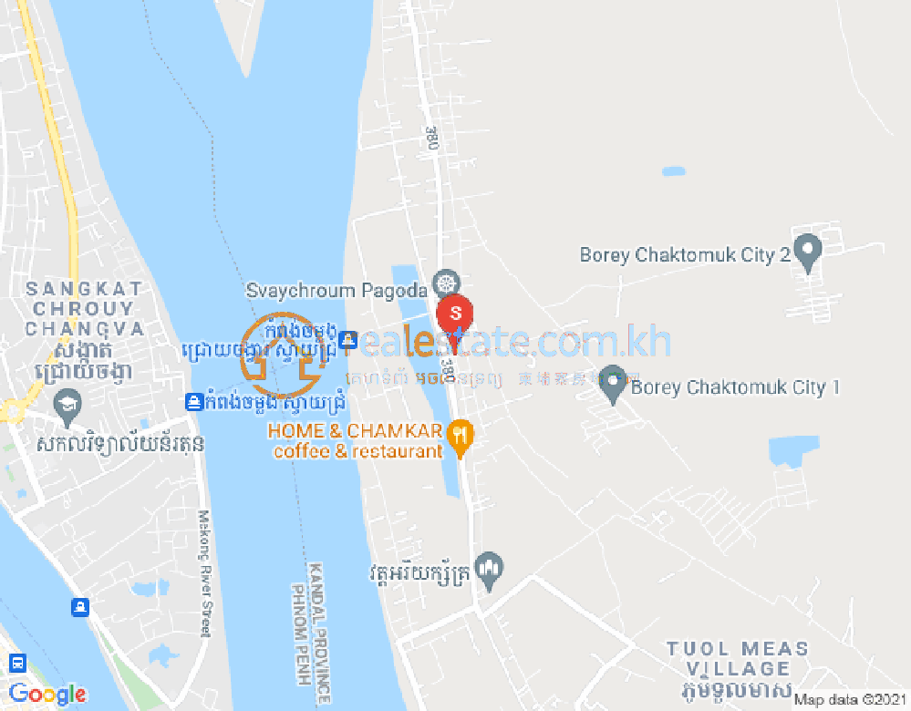 Mapa: Svay Chrum, Khsach Kandal, Kandal