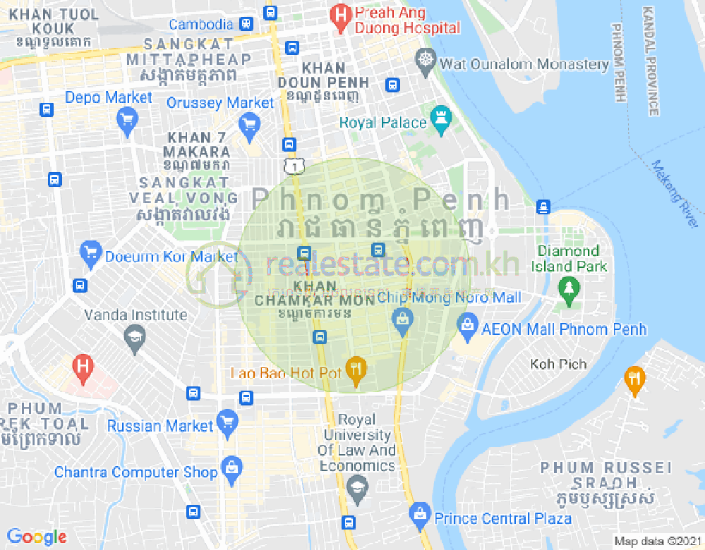 Map of BKK 1, Boeng Keng Kang, Phnom Penh