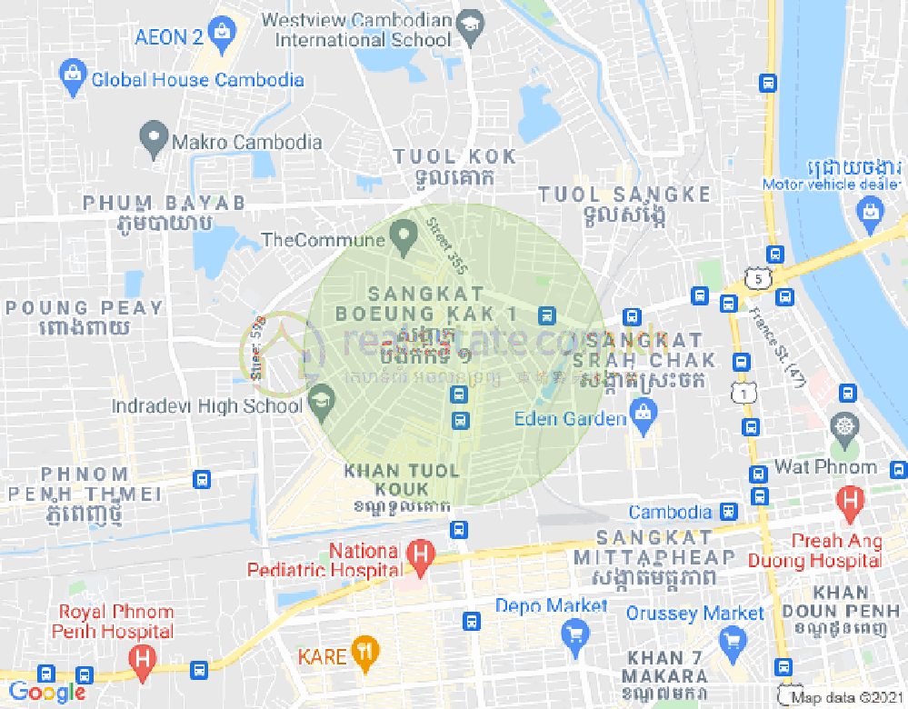 万谷湖1分区, 堆谷区, 金边地图