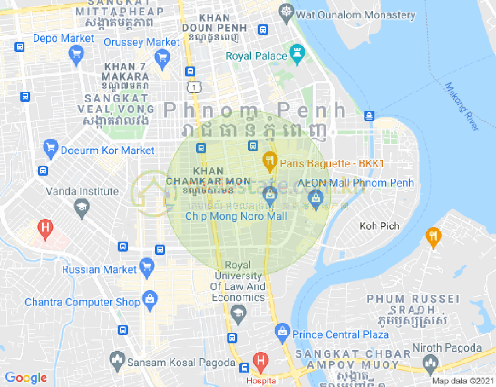 Map of BKK 1, Boeng Keng Kang, Phnom Penh