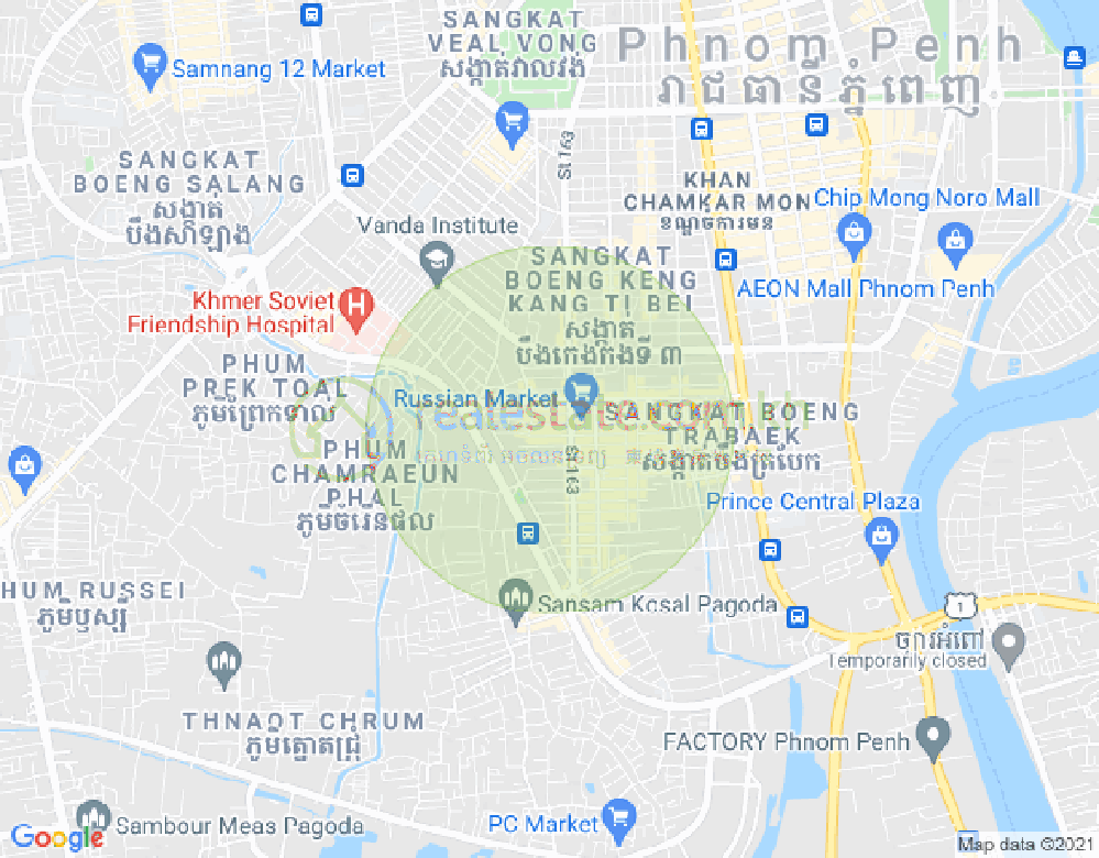 Mapa: Toul Tum Poung 1, Chamkarmon, Phnom Penh