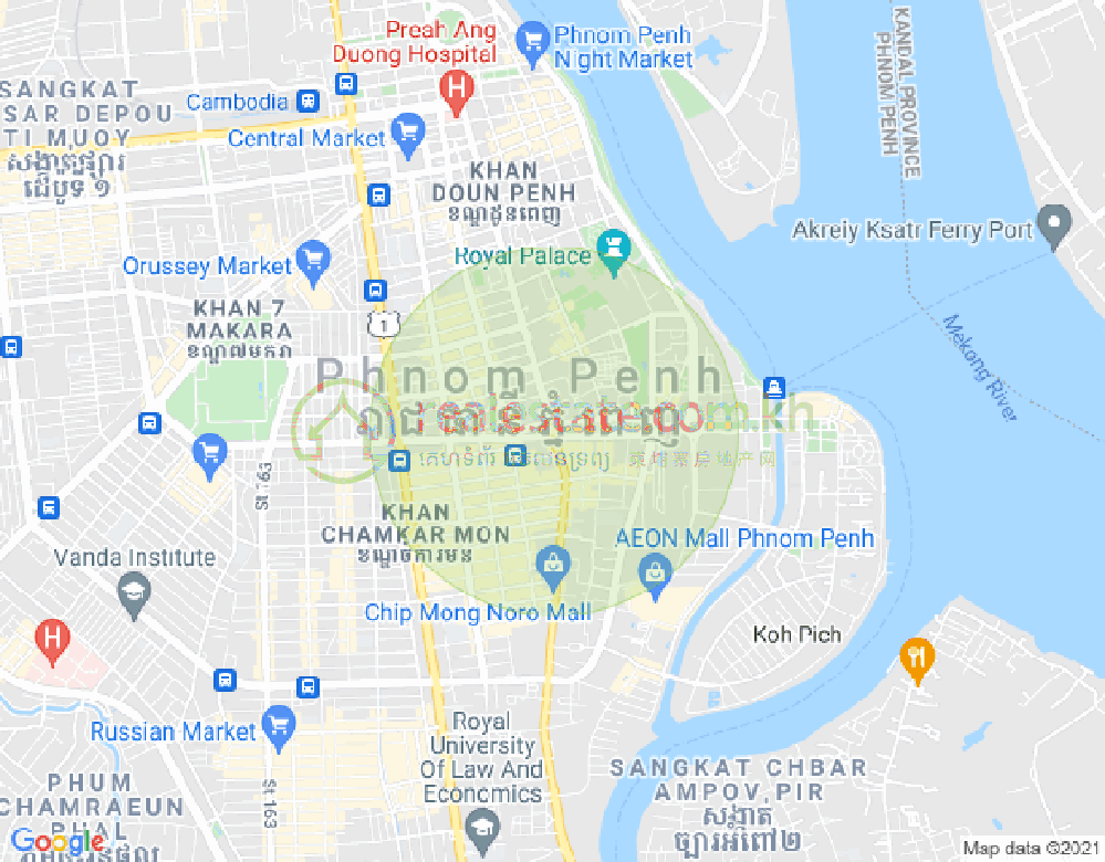 Map of Properties Dabest, Tonle Bassac, Chamkarmon, Phnom Penh