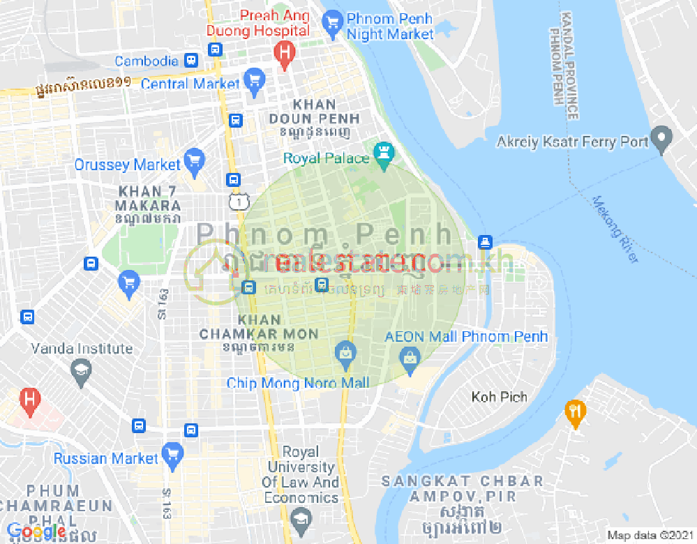 Mapa: Properties Dabest, BKK 1, Boeng Keng Kang, Phnom Penh