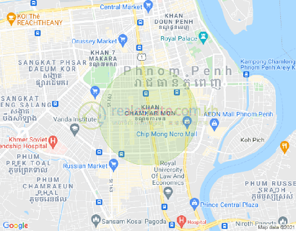 Map of BKK 1, Boeng Keng Kang, Phnom Penh