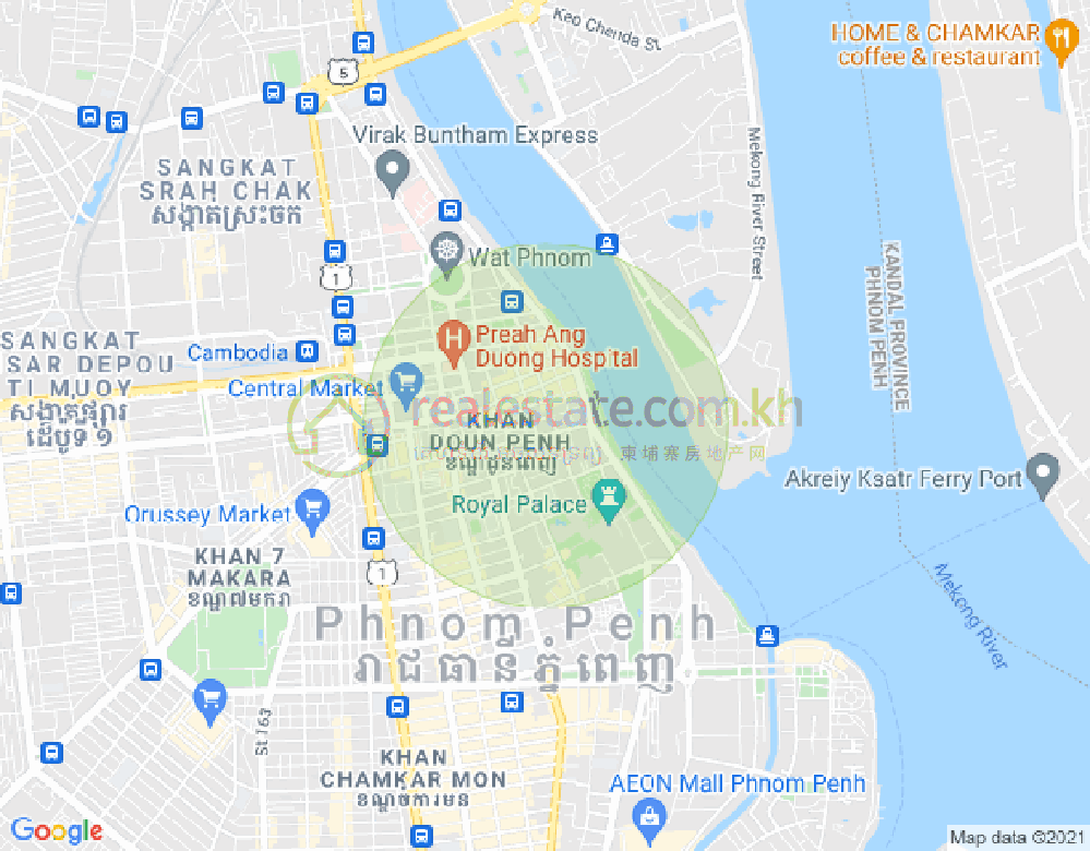 Map of Phsar Kandal I, Daun Penh, Phnom Penh