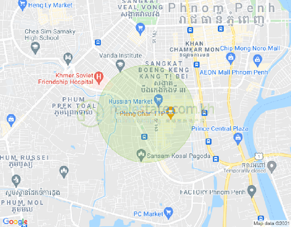 Карта Тул Том Пунг 1, Чамкармон, Пномпень