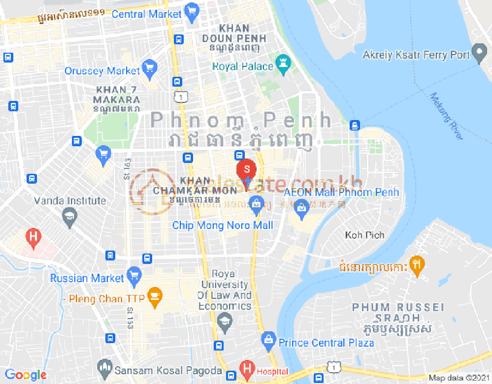 万景岗1分区（BKK1), 波哥堪, 金边地图