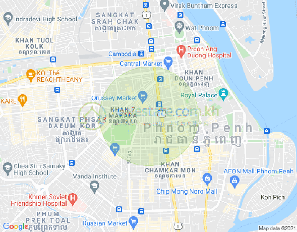 Mapa: Boeung Prolit, 7 Makara, Phnom Penh