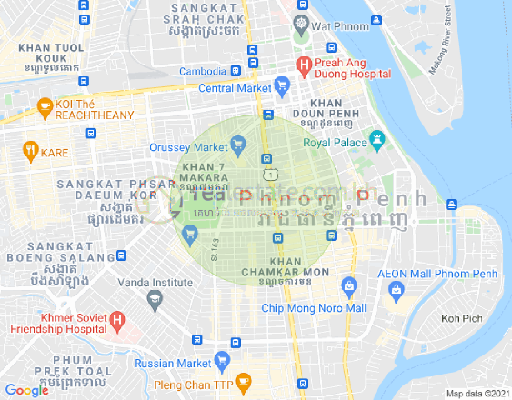 Mapa: Boeung Prolit, 7 Makara, Phnom Penh