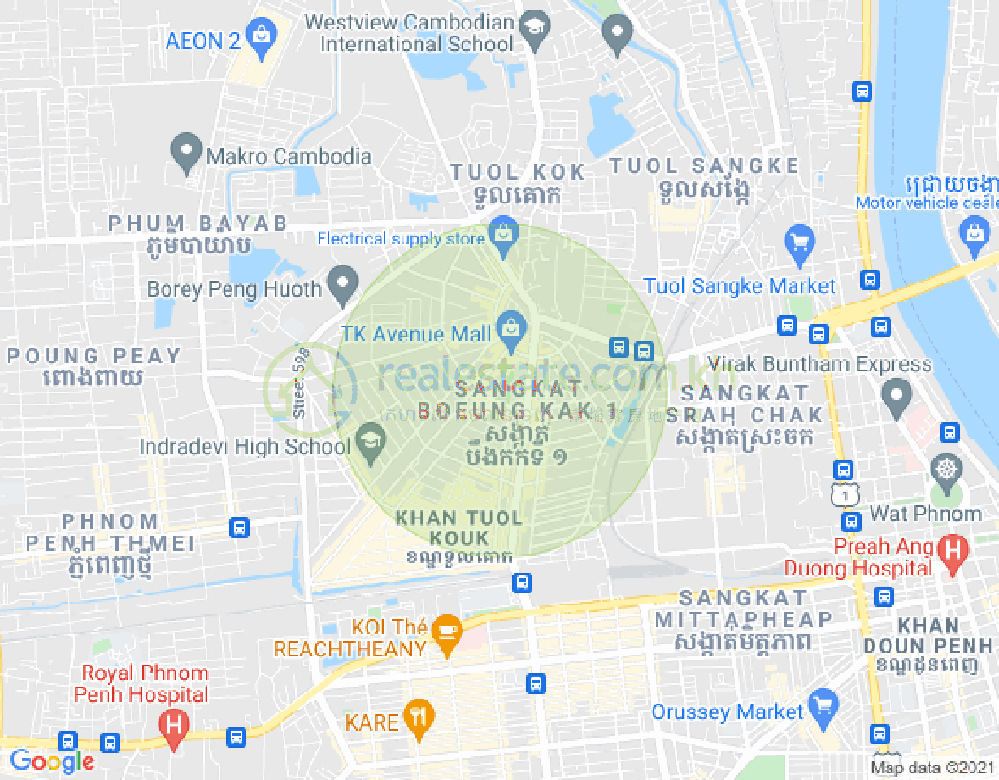 Mapa: Boeung Kak 2, Toul Kork, Phnom Penh