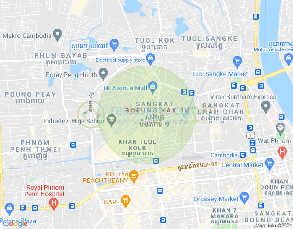 万谷湖1分区, 堆谷区, 金边地图