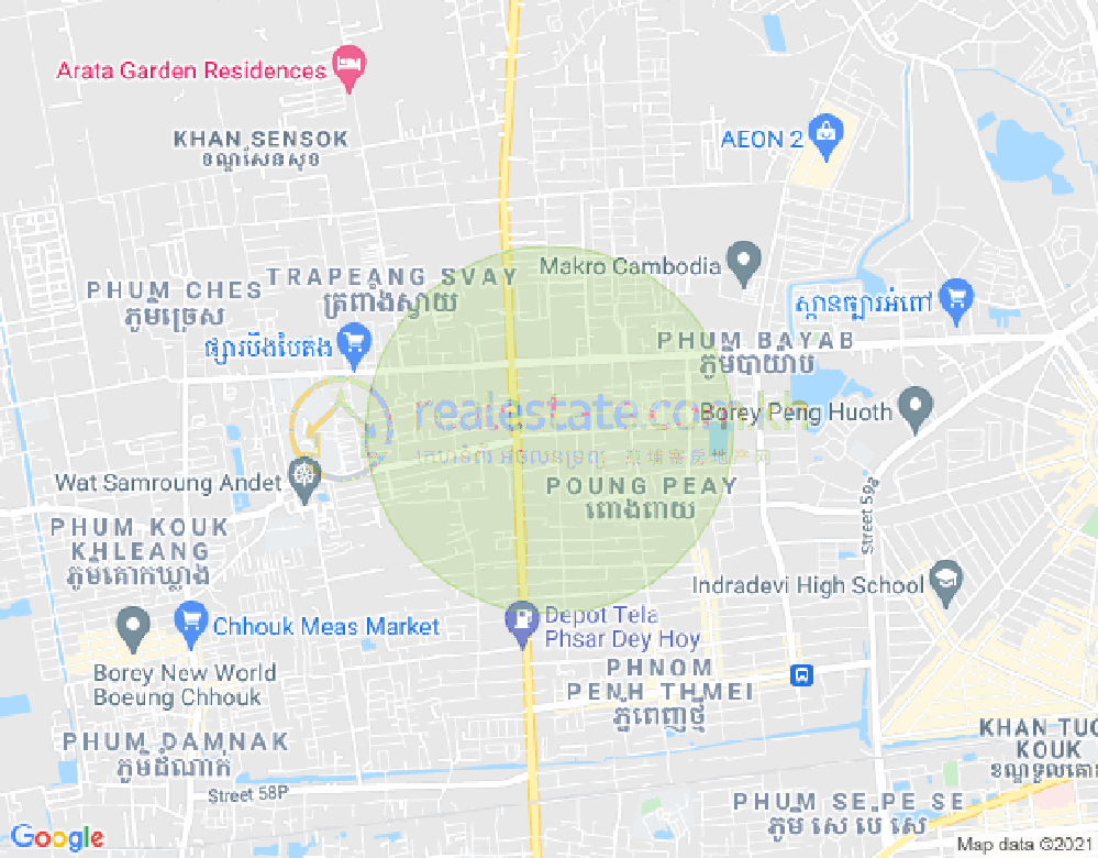 Mapa: Phnom Penh Thmey, Sen Sok, Phnom Penh