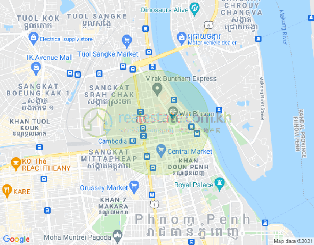 Map of Phsar Kandal I, Daun Penh, Phnom Penh