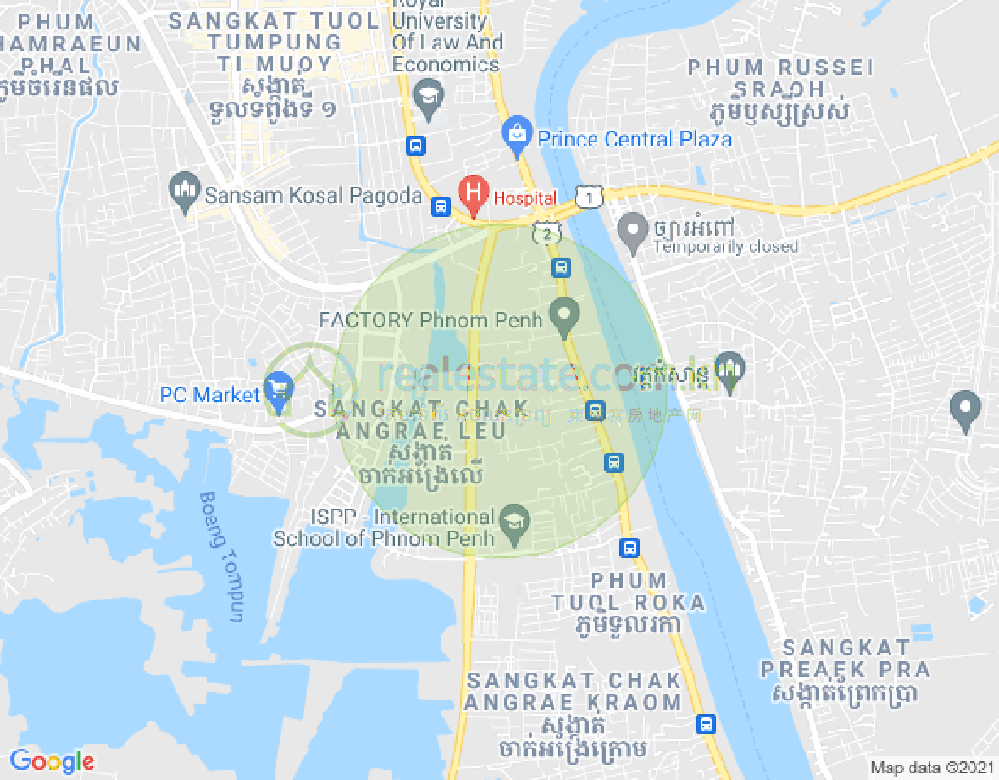 Carte de Chak Angrae Leu, Meanchey, Phnom Penh